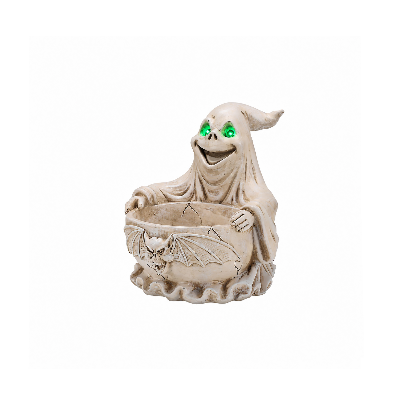 Halloween Ghost Storage Bowl Figurine, Spooky Candy Dish with LED Light for Halloween Party image 5