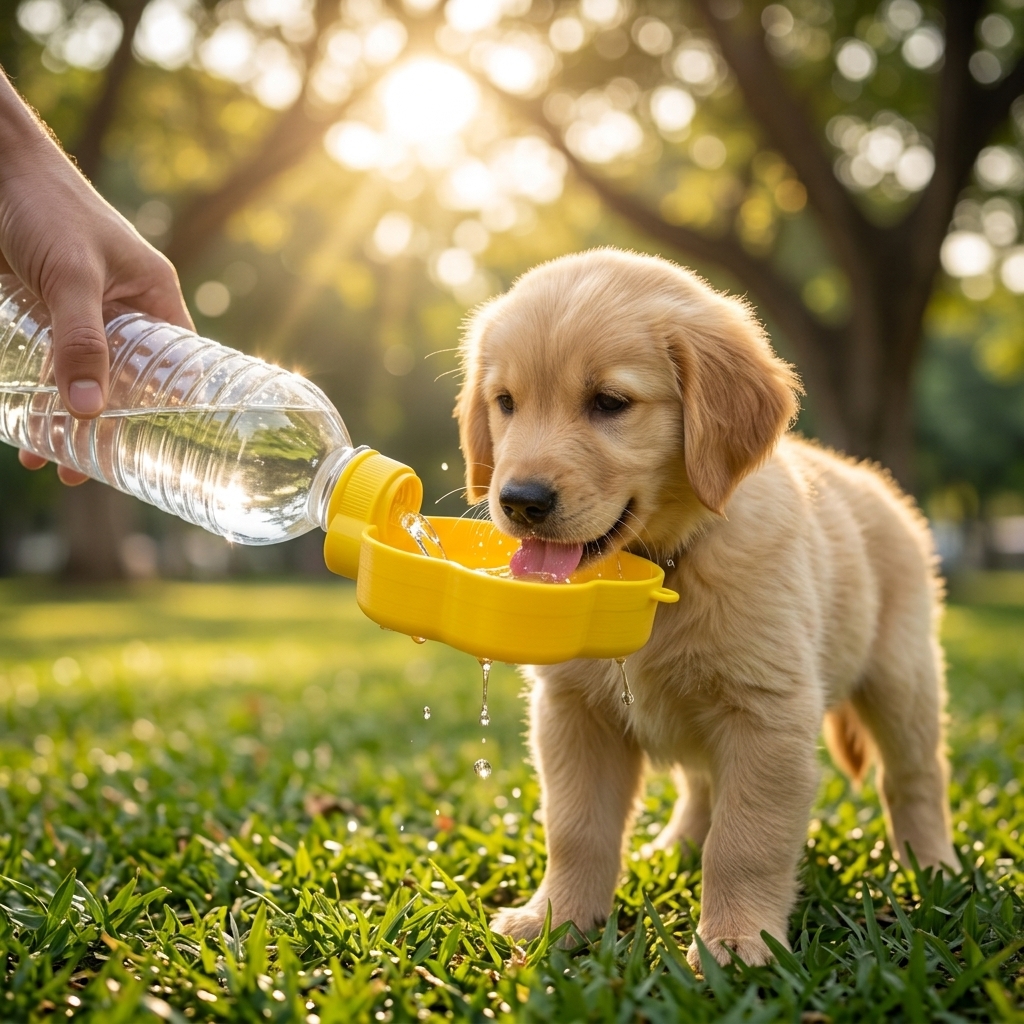 Portable Pet Water Bowl For Dogs, Outdoor Travel Bottle Attachment Bowl, Foldable Puppy Drinking Cup For Hiking Camping Walking image 5