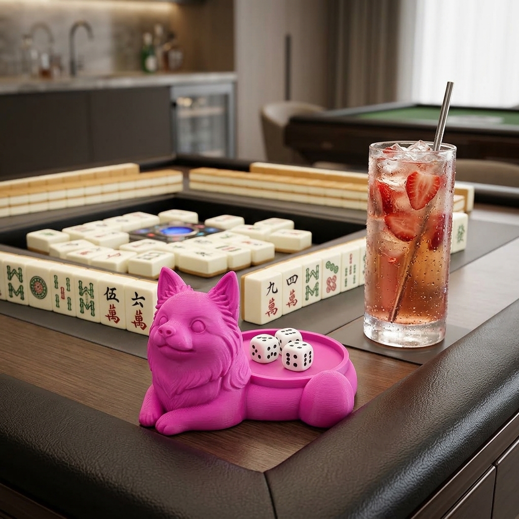 3D Printed Dog Mahjong Dice Tray image 2