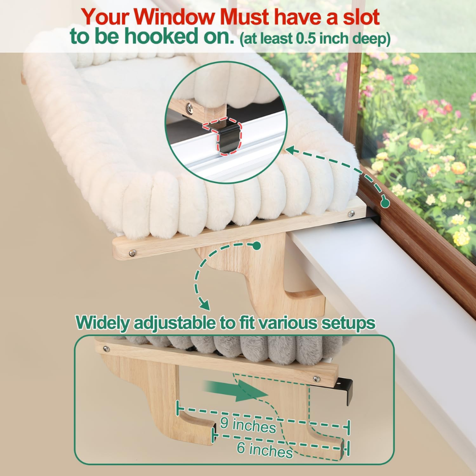 Natural Wood Window Cat Perch image 3