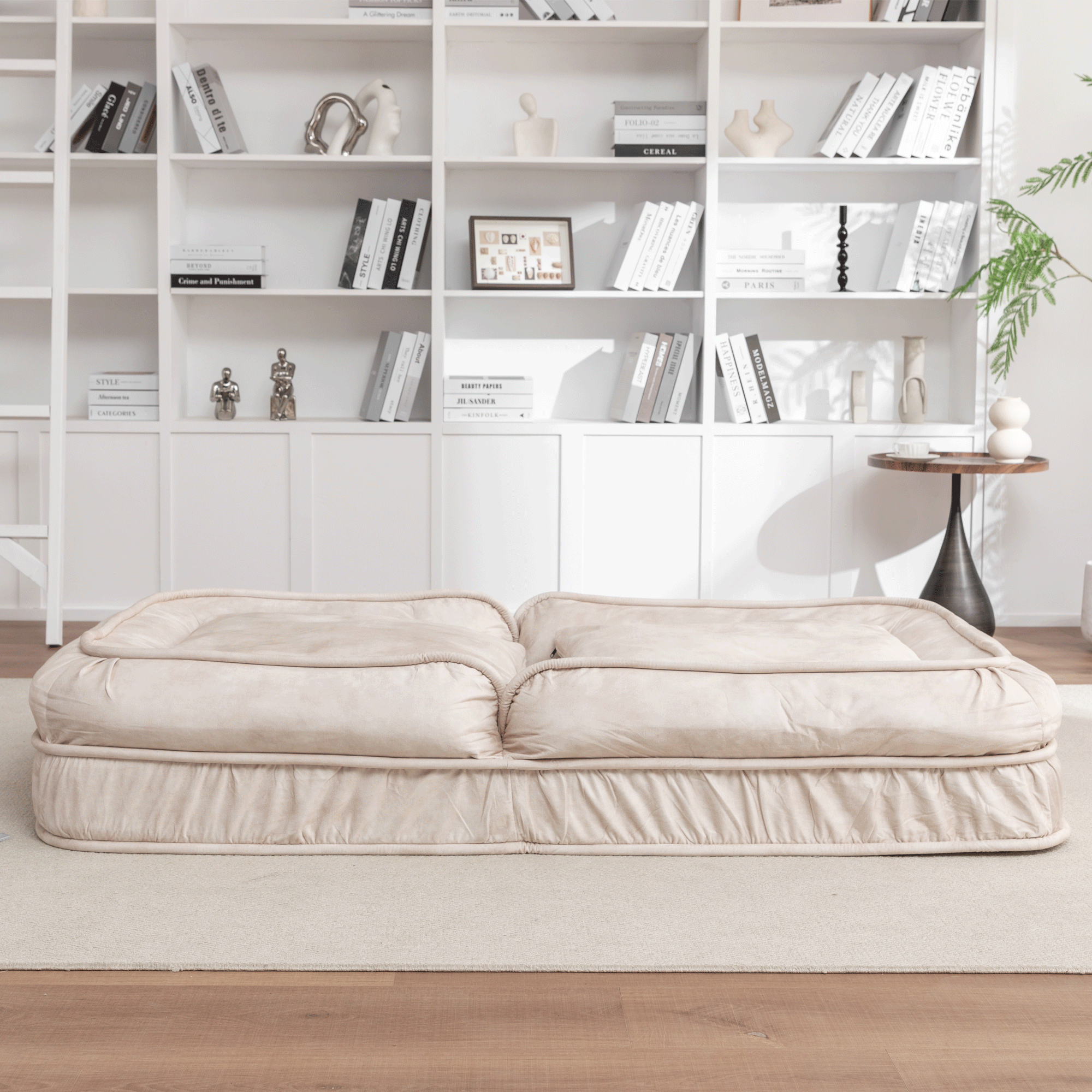 Upholstered Human Dog Bed for Adult & Pets,with 5 Adjustable Position &Massage Pillow, Bean Bag floor sofa with 2 Soft Pillows image 19