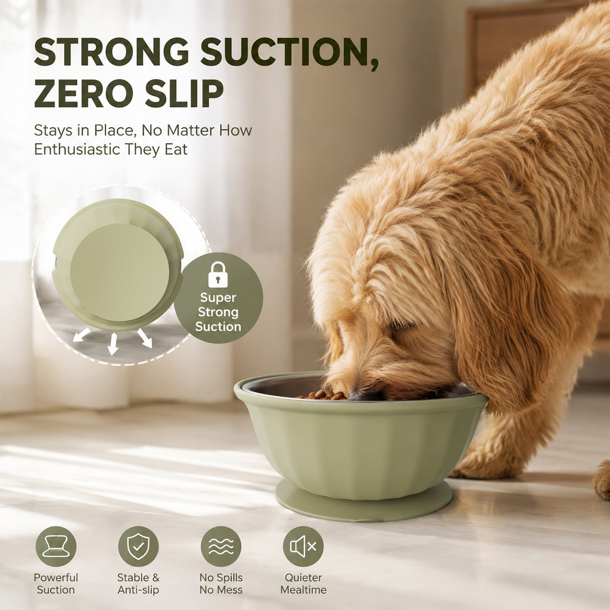 Stainless Steel Slow Feeder Dog Bowl image 5
