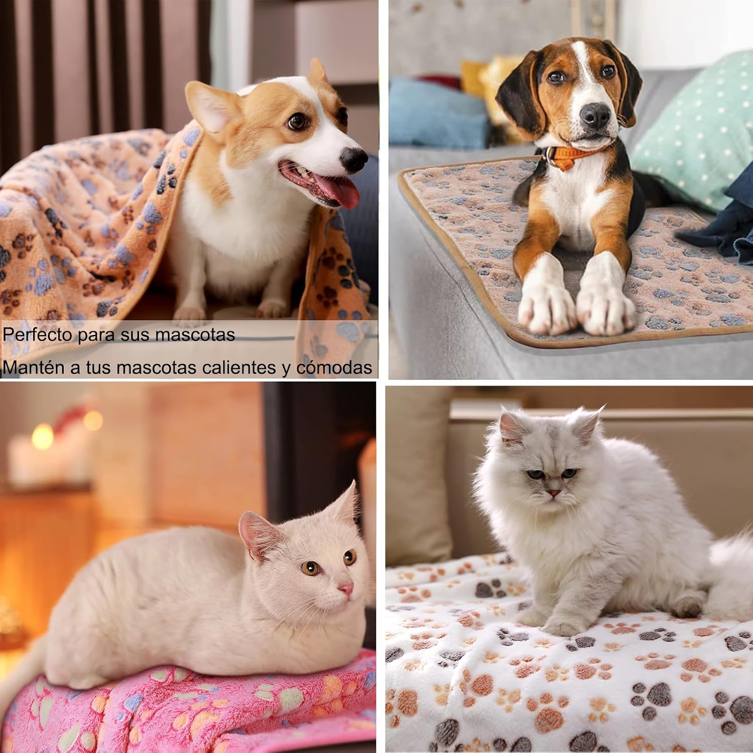 Soft Plush Paw Print Dog and Cat Blanket image 3
