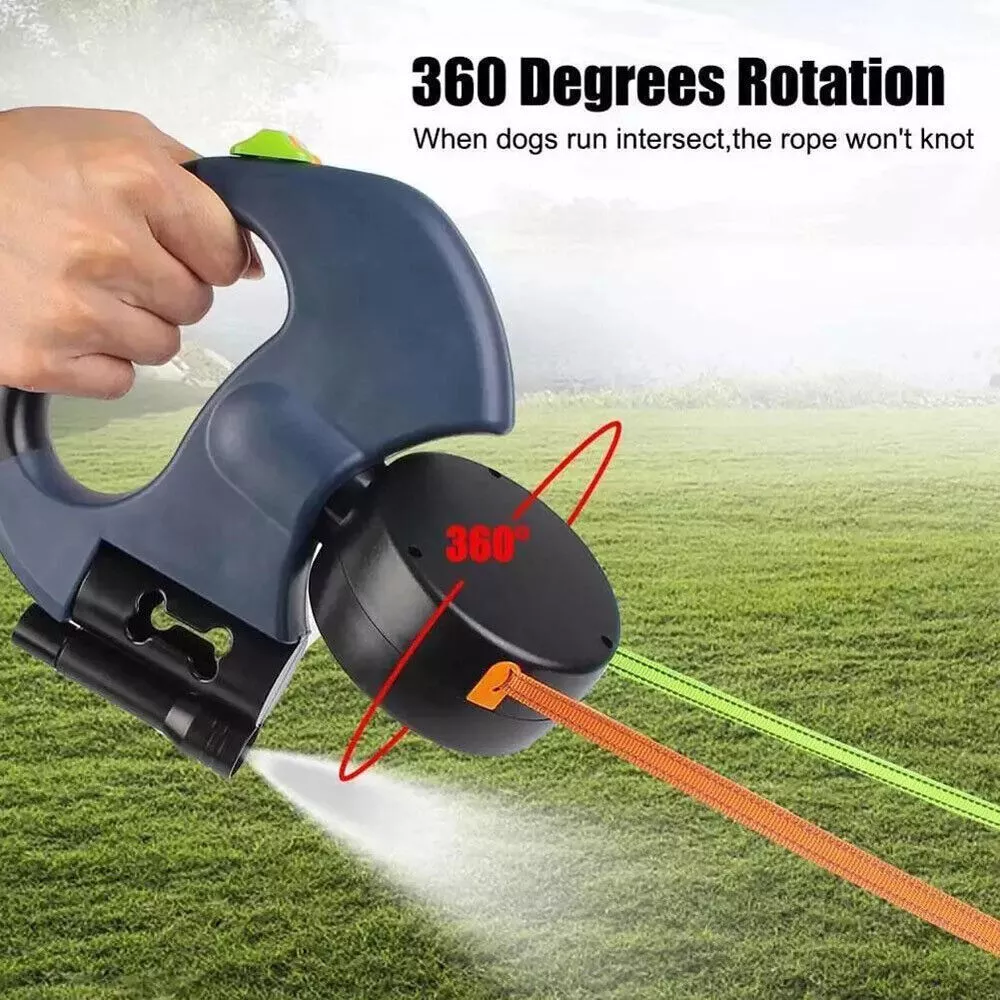 Dual Pet Leash Retractable Reflective Lead 360 Swivel Double Dog Walking Leash image 3