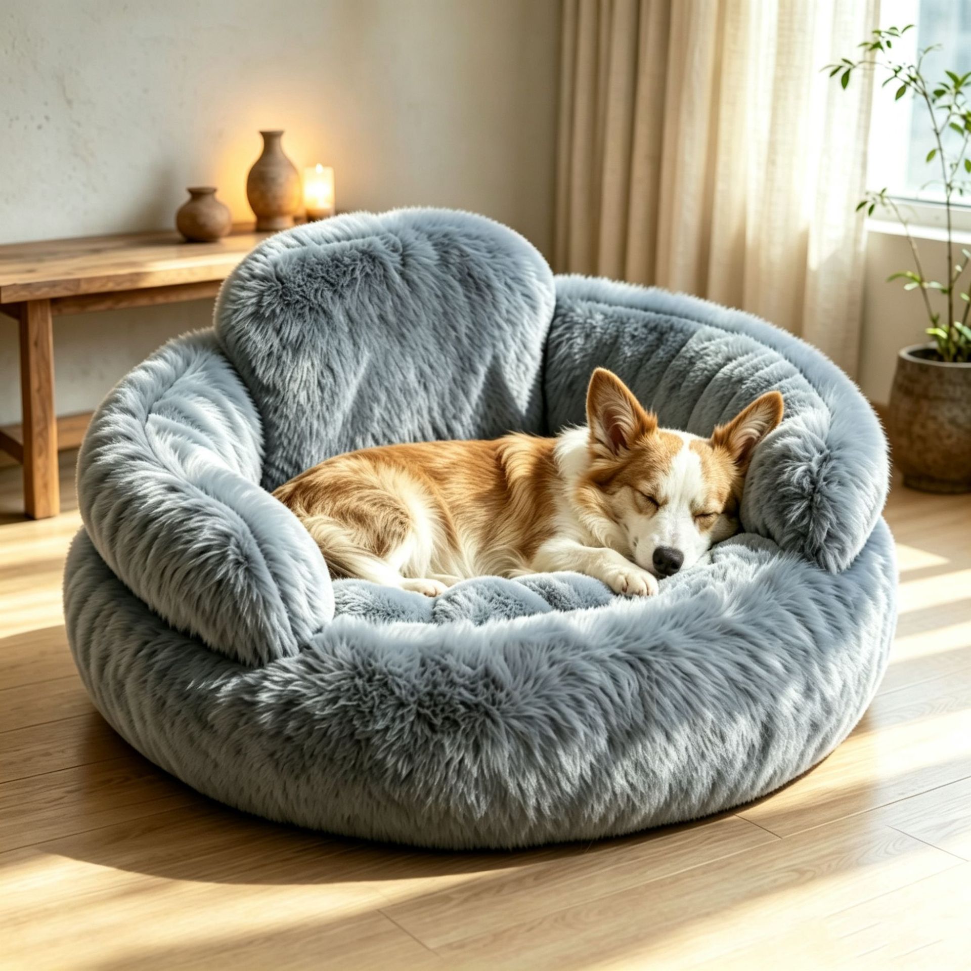 Plush Round Pet Bed Dog Bed Winter Dog Mat image 10