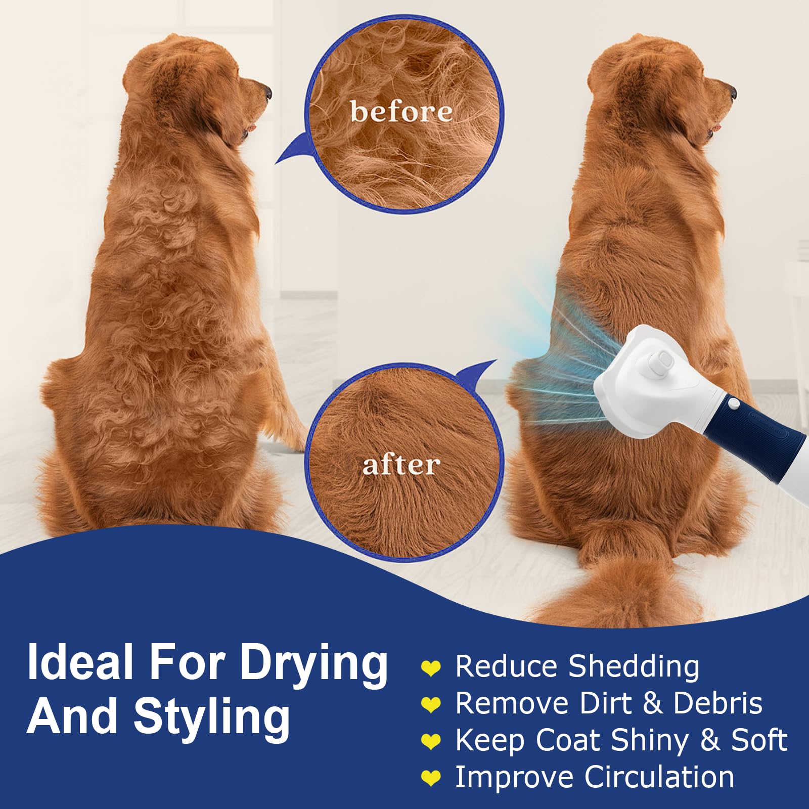 3-in-1 Pet Hair Dryer and Slicker Brush image 8