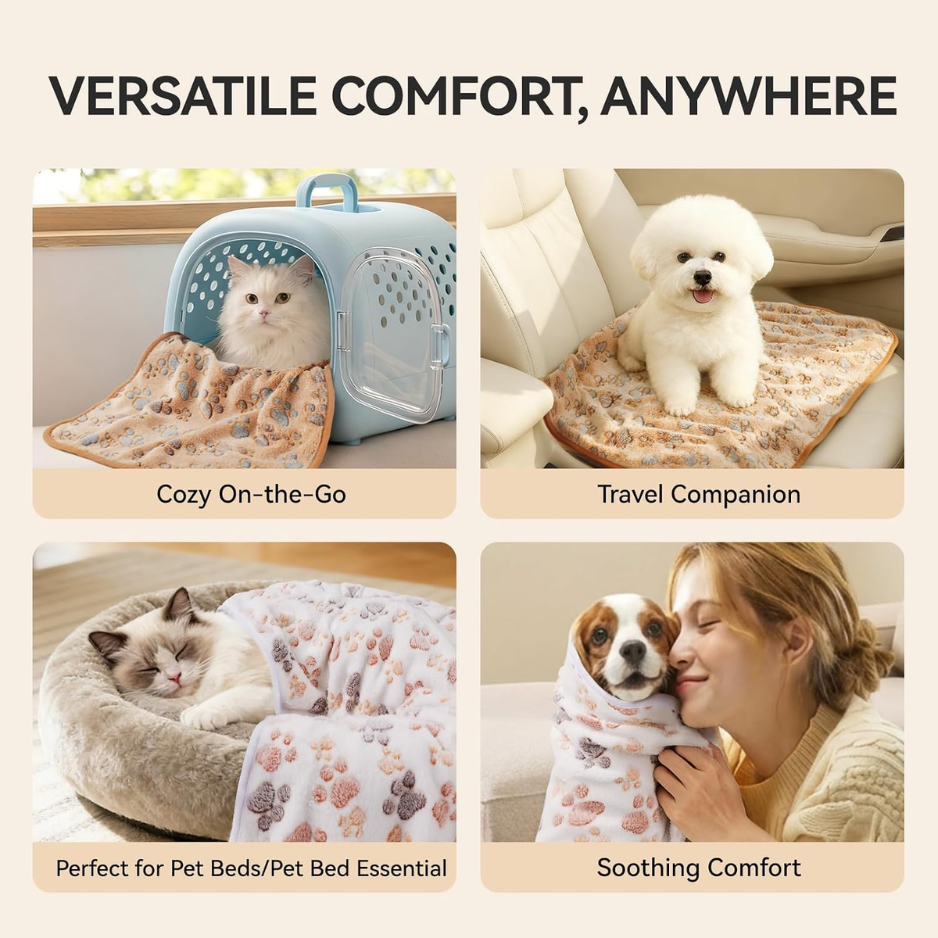 3 Pack Soft Fleece Dog Blankets, Warm & Fluffy Pet Throws image 4