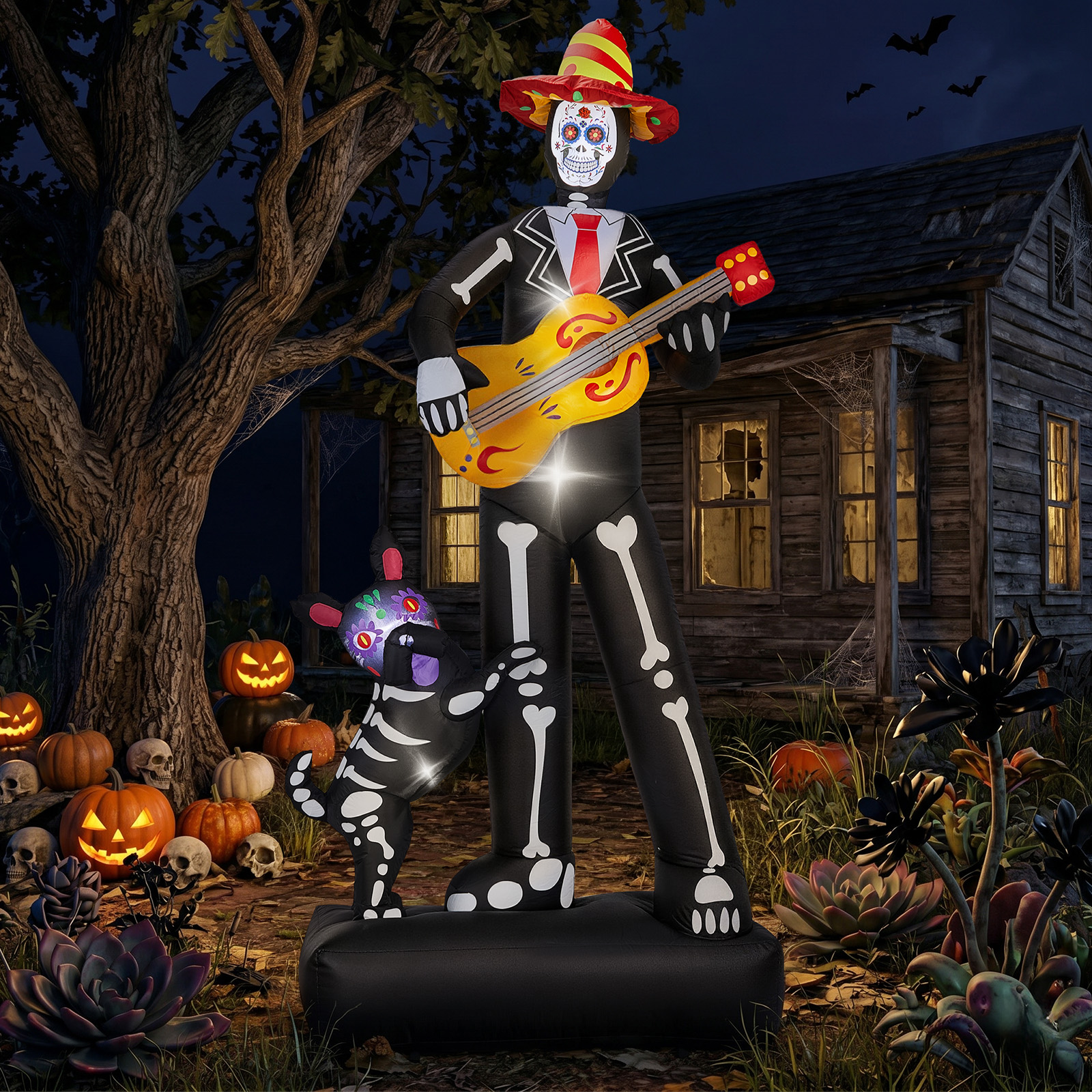 Ghostly Musician With Dog Halloween Inflatable image 4