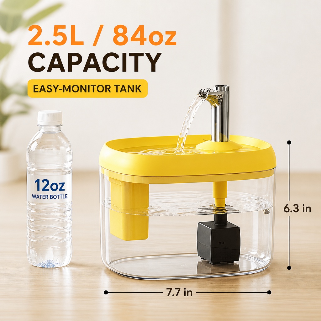 Transparent Automatic Pet Water Fountain image 2