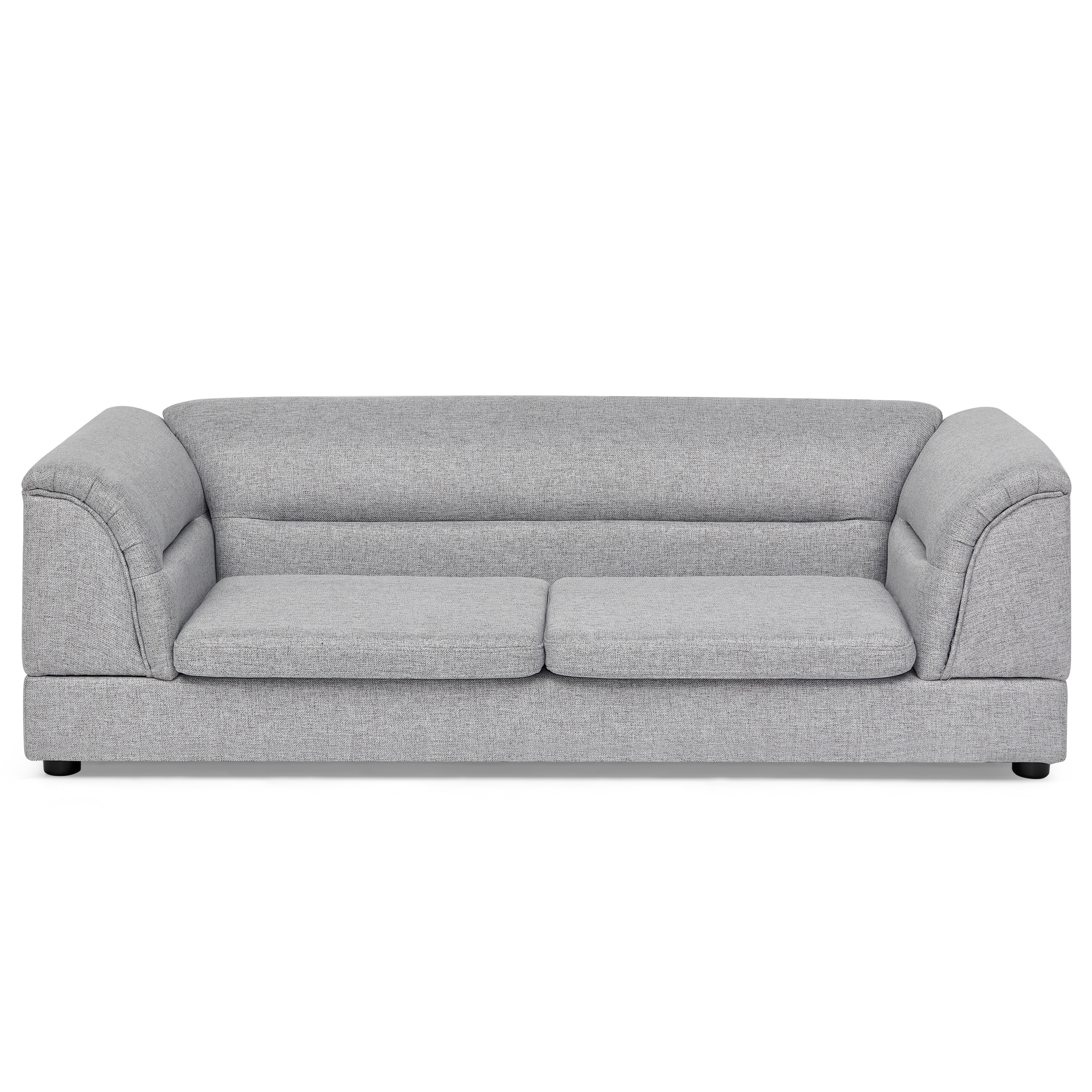 Oversized Pet Sofa, Curved Armrest Rectangular Dog Sofa, Linen Fabric Comfort Pet Couch for Large & Oversized Dogs-LIGHT GREYX image 5