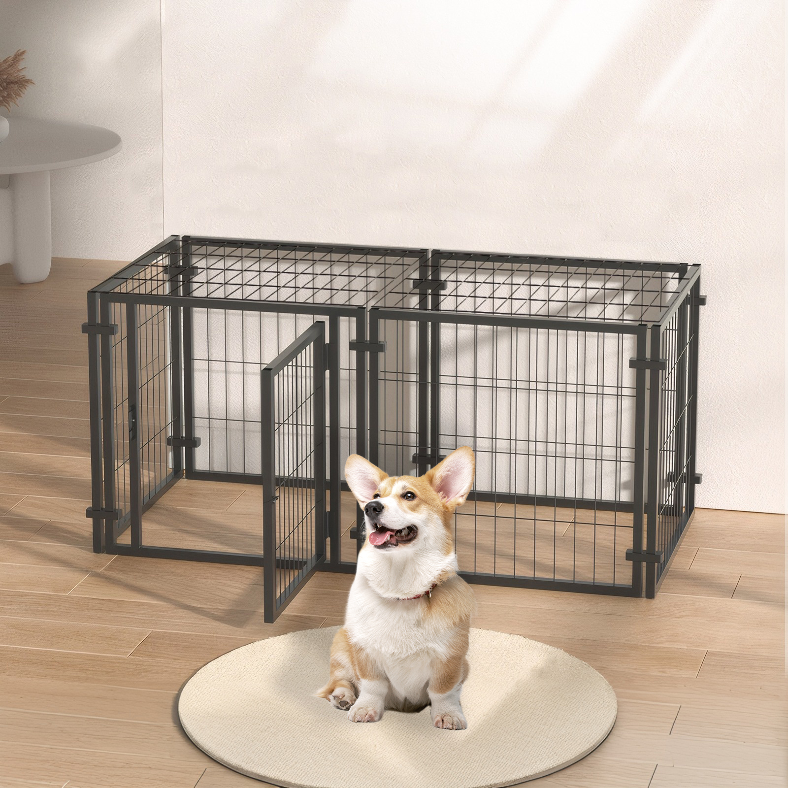 47.2" Dog Crate for Small Medium Large Dogs, Puppy Dog Playpen for Yard Indoor Outdoor Use, Pet Dog Cage Kennel (47.2"L x 23.6"W x 23.6"H) image 9
