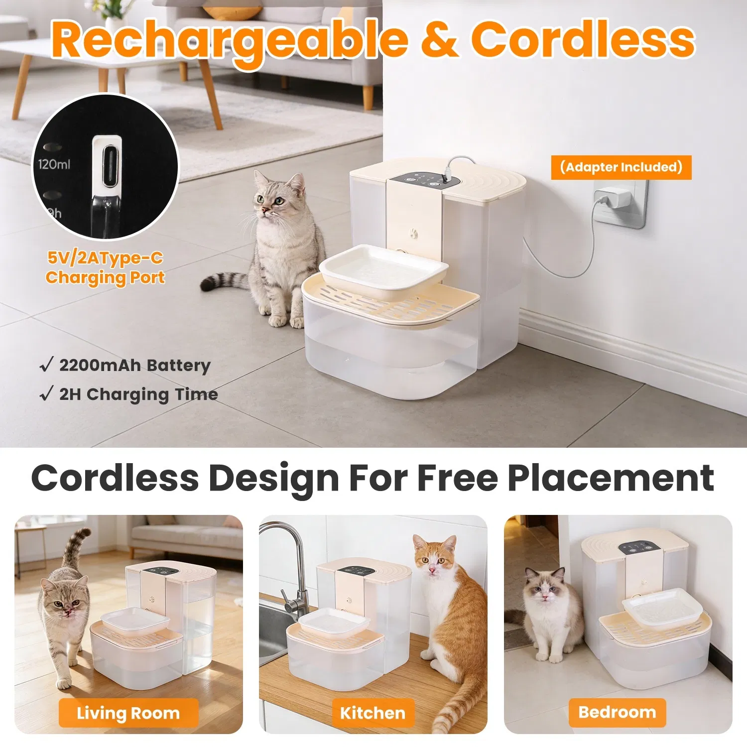 Cordless Dual Tank Pet Water Fountain image 9