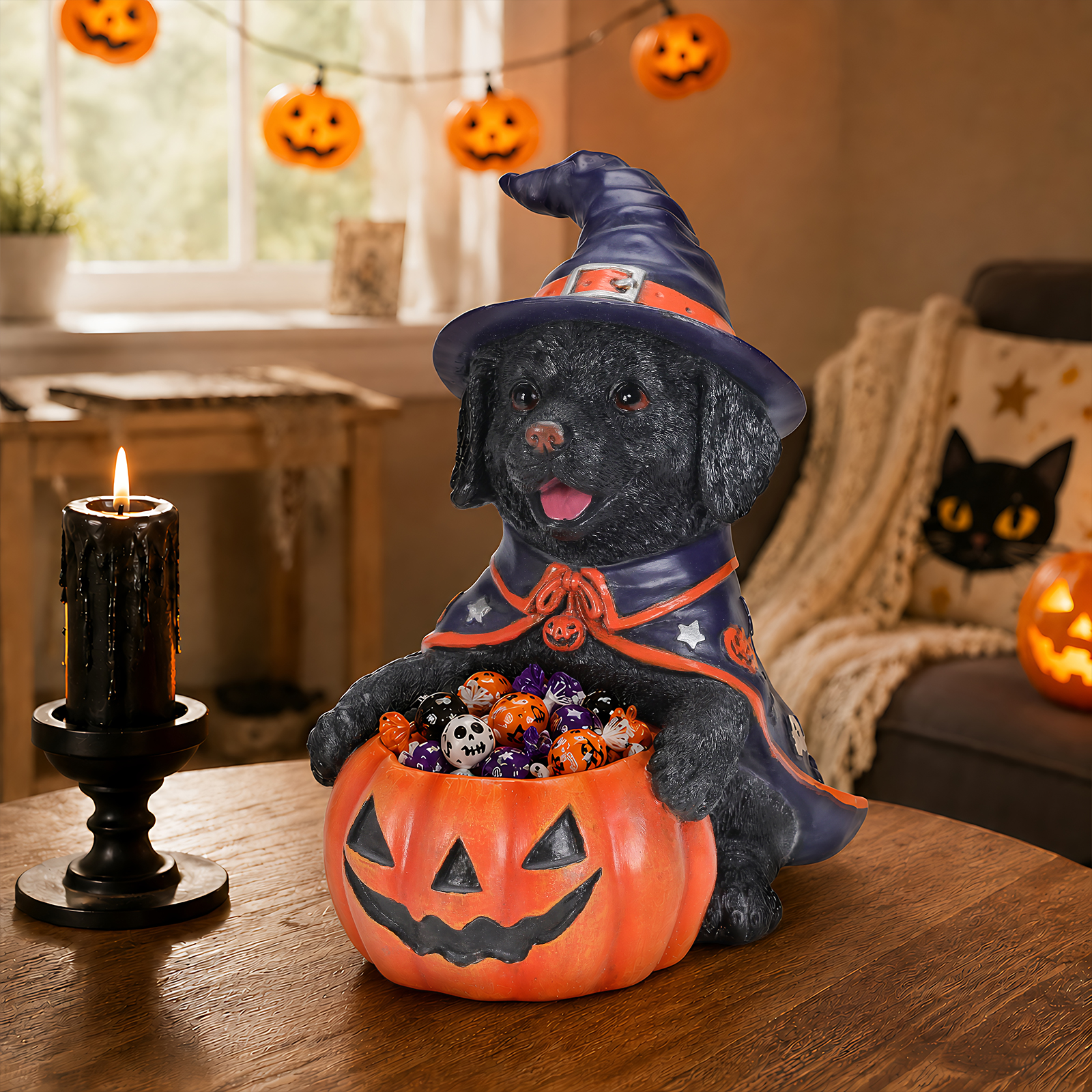 Halloween Labrador Witch Dog Figurine image 5