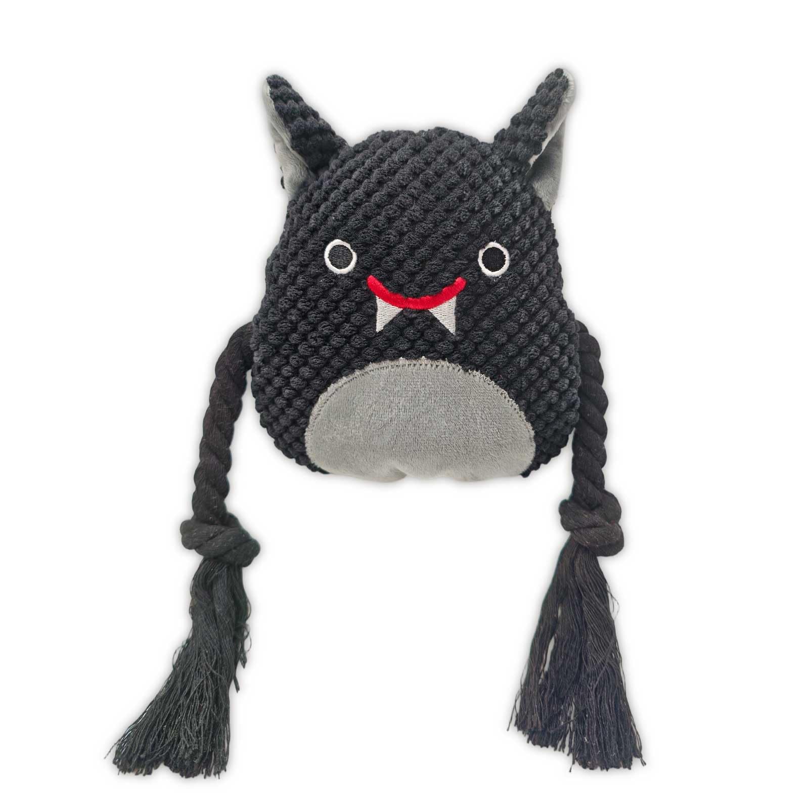Black Bat Squeaky Plush Dog Toy image 5