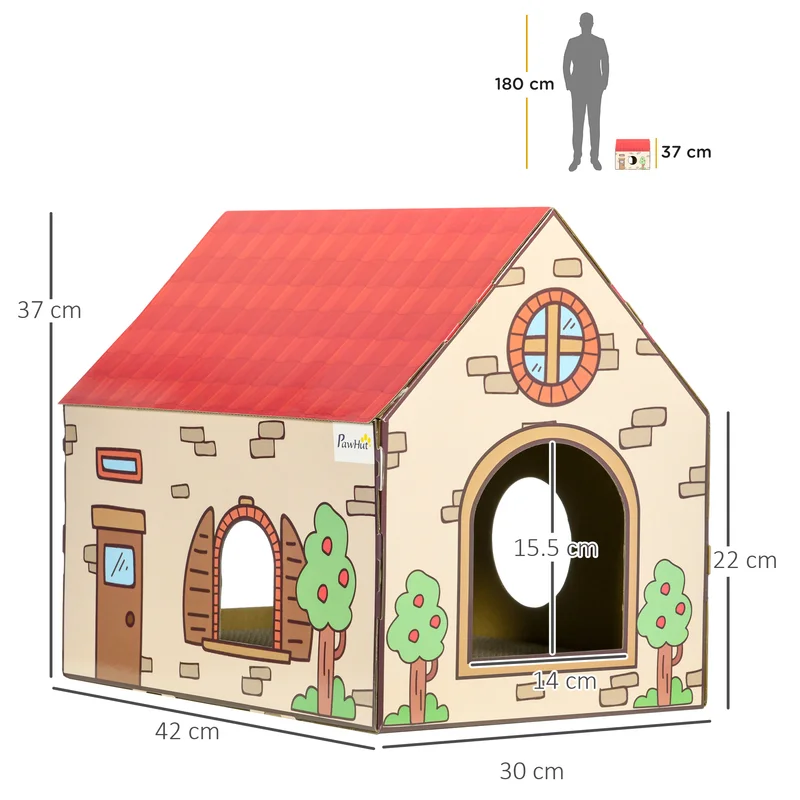 Burgundy Cardboard Cat House Scratcher image 4