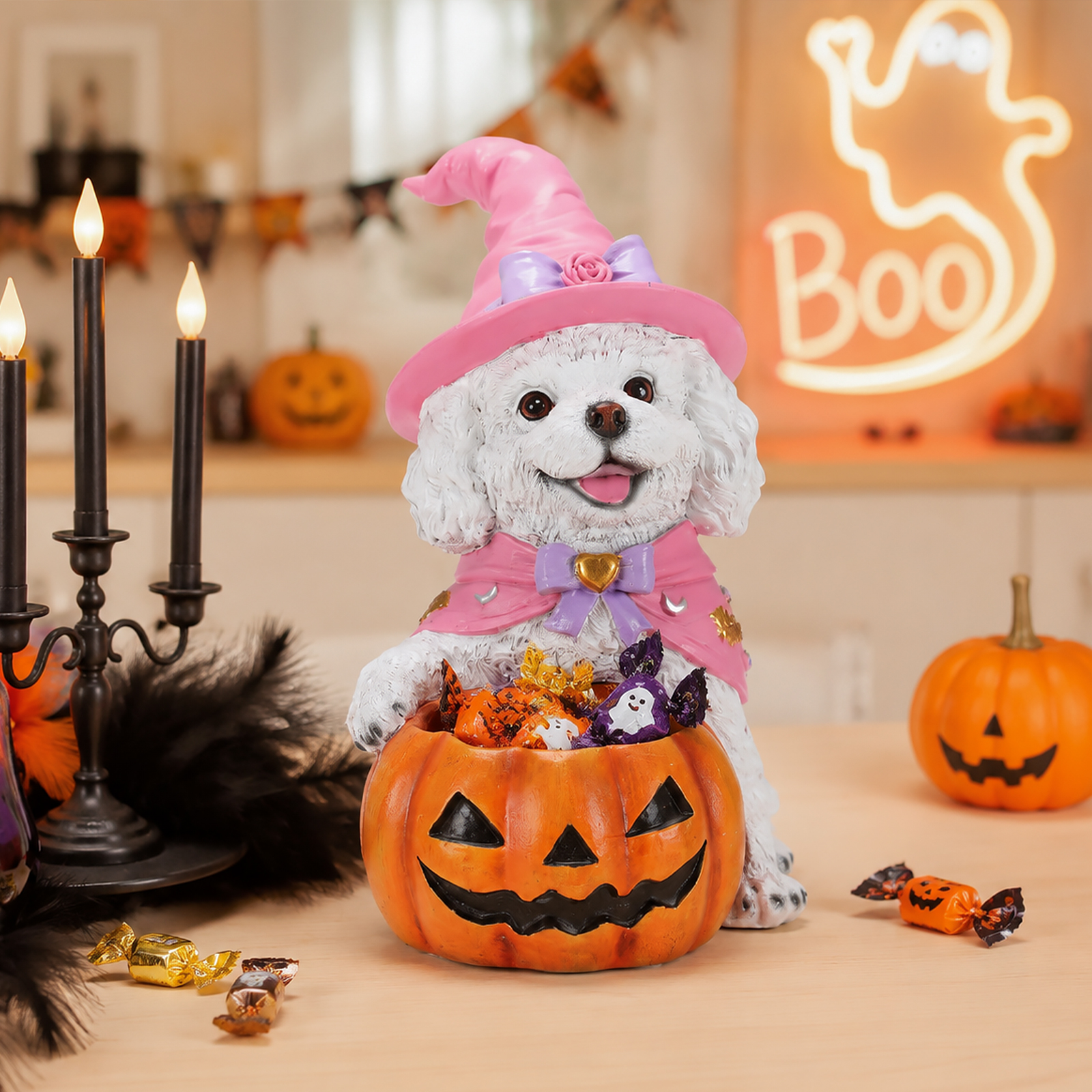 Halloween White Teddy Puppy Figurine image 7