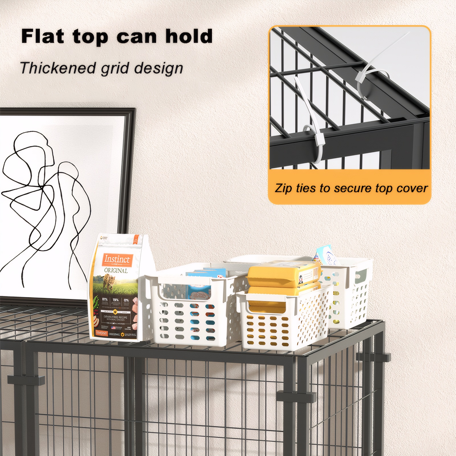 47.2" Dog Crate for Small Medium Large Dogs, Puppy Dog Playpen for Yard Indoor Outdoor Use, Pet Dog Cage Kennel (47.2"L x 23.6"W x 23.6"H) image 5