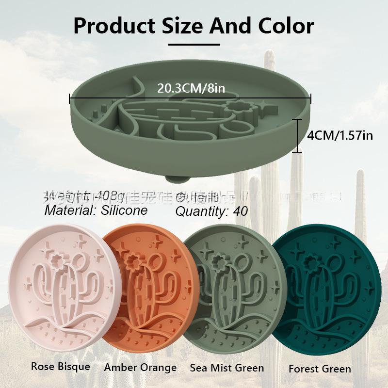 Pet Bowl, New Cactus-shaped Slow-feeding Bowl With Suction Cup image 3
