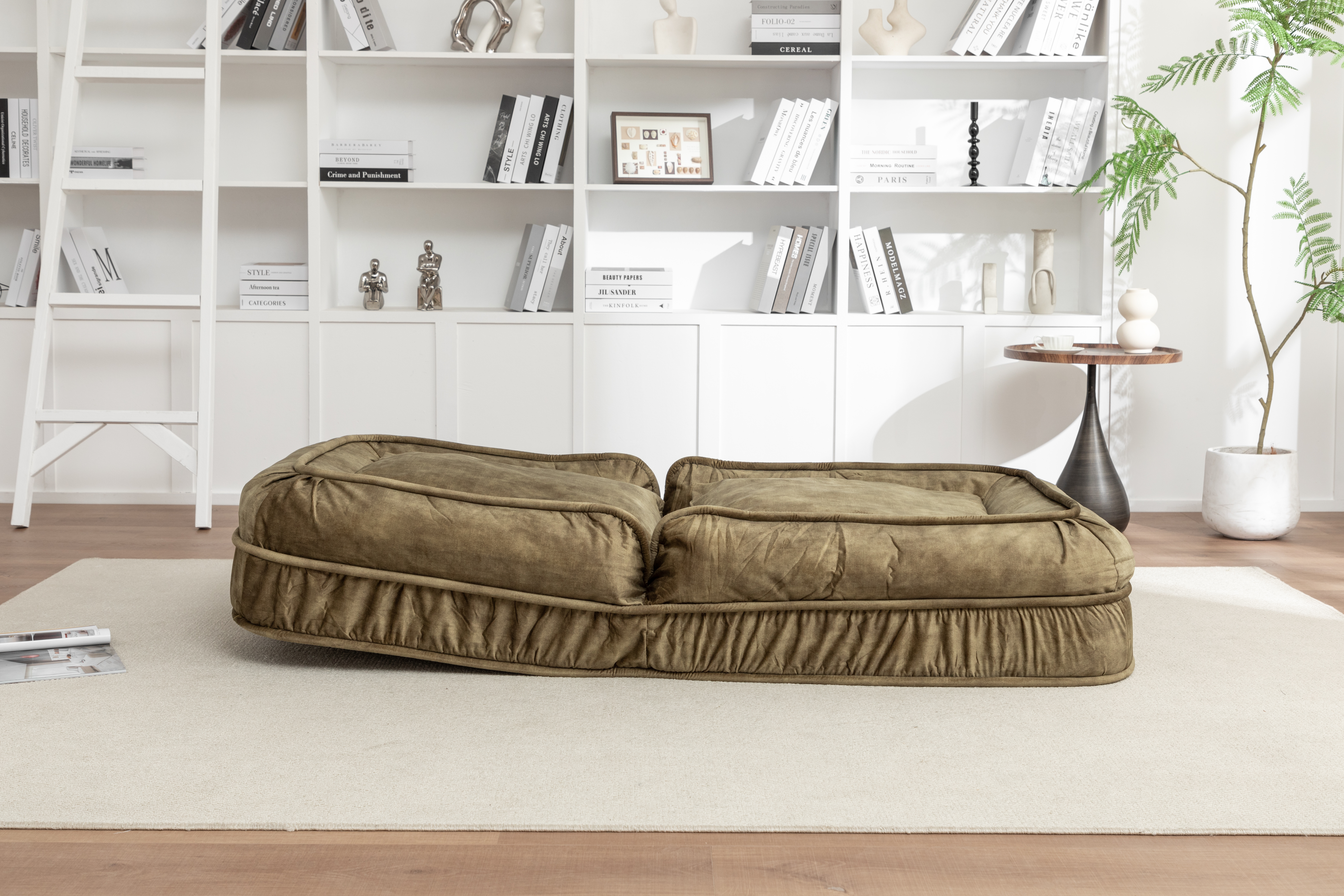 Upholstered Human Dog Bed for Adult & Pets,with 5 Adjustable Position &Massage Pillow, Bean Bag floor sofa with 2 Soft Pillows image 6