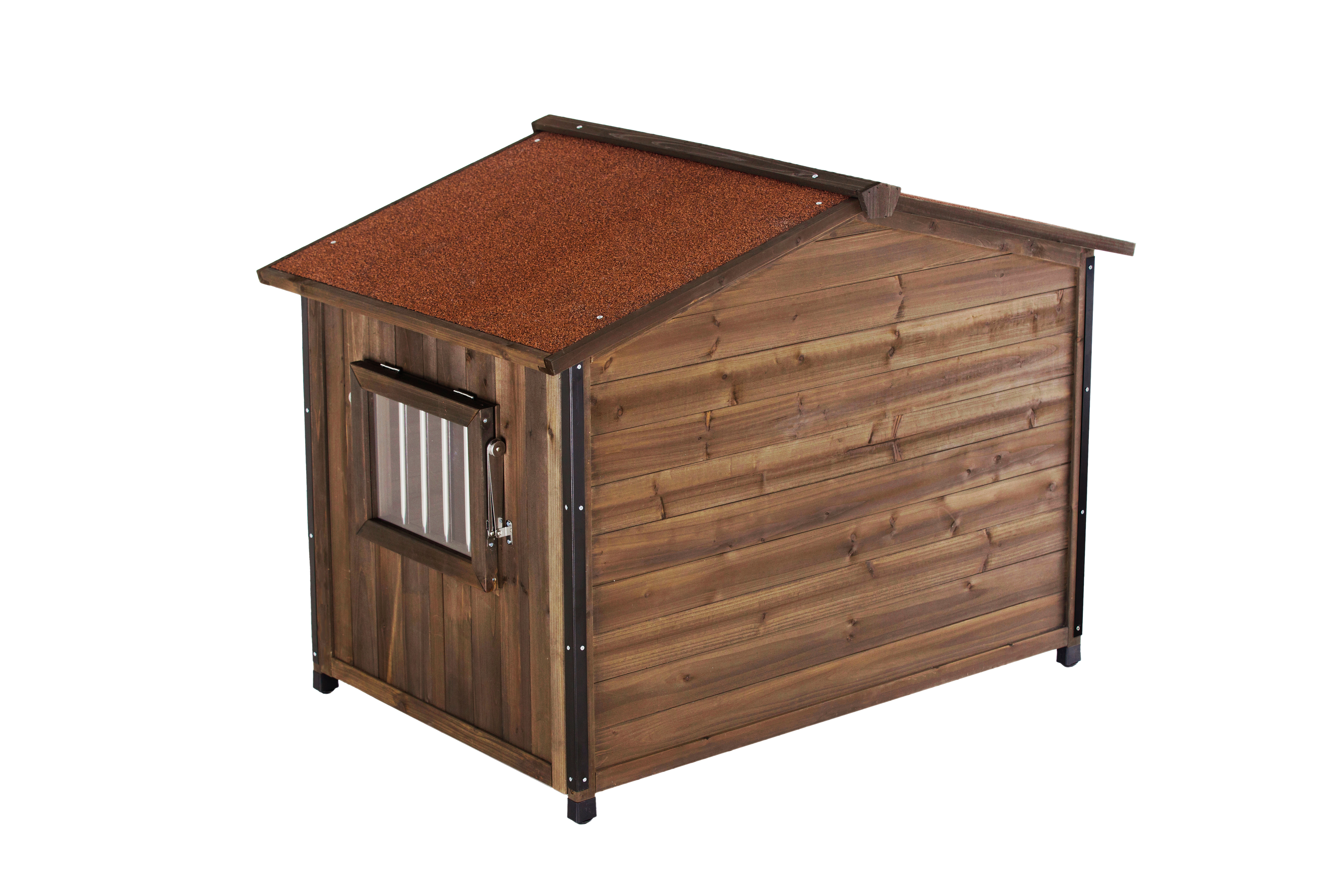 Unique All-Around Iron Frame,Outdoor Large Wooden Cabin House Style Wooden Dog Kennel image 6