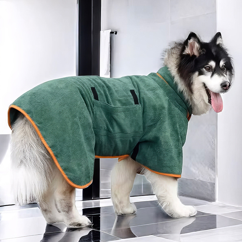 Microfiber Dog Bathrobe and Drying Towel image 2