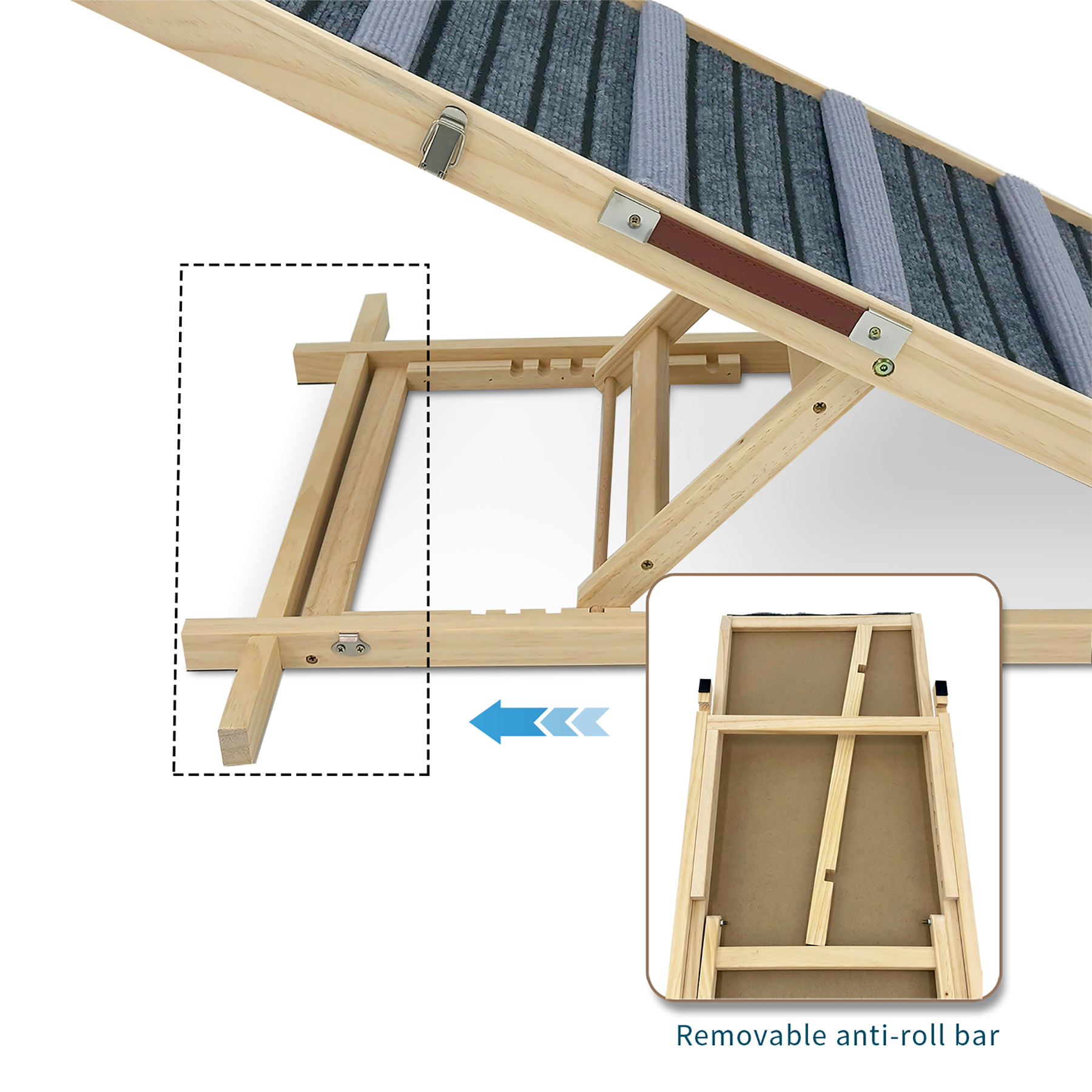 2026 Upgraded Dog Ramp for Couch, Small Dog Ramp for Sofa, 6 Adjustable Height from 14'' to 25", Portable Stable Pet Steps with Non-Slip Pad, Pet Ramps Use for Sofa Couch Stairs image 5
