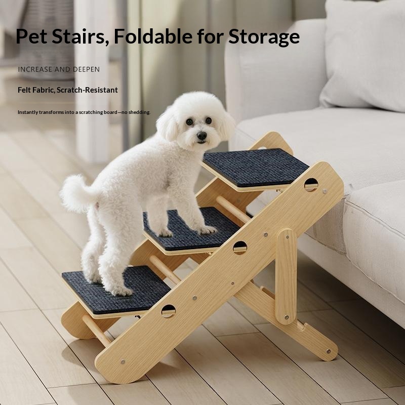 Adjustable Wooden Dog Stairs image 3