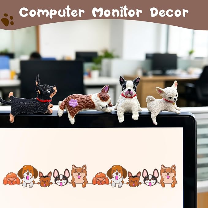 Mini Resin Dog Figurines Set