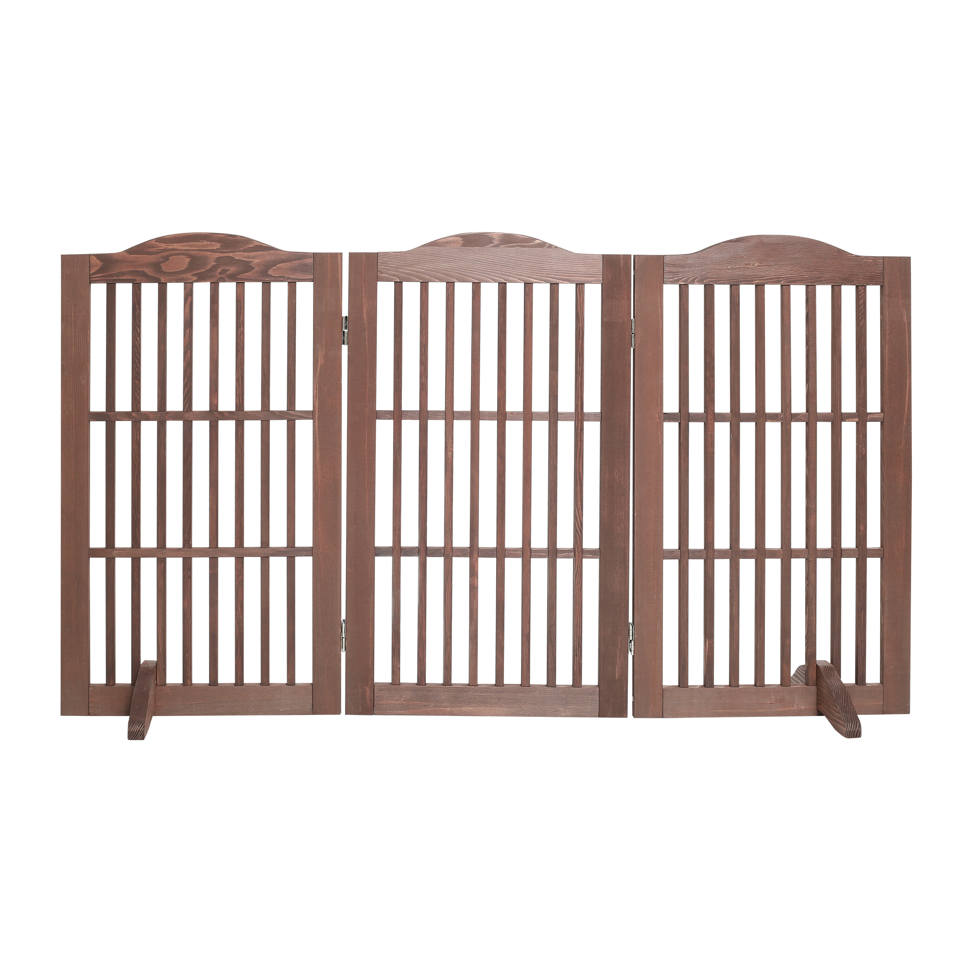 Wooden Freestanding Foldable Pet Gate for Dogs, 30 inch 3 Panels Step Over Fence, Dog Gate for The House, Doorway, image 3