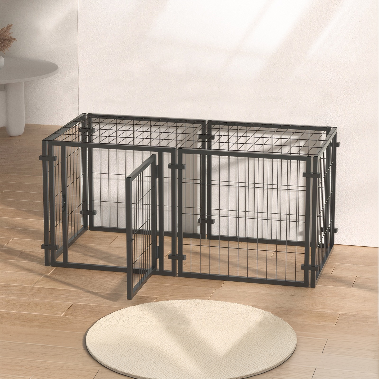 47.2" Dog Crate for Small Medium Large Dogs, Puppy Dog Playpen for Yard Indoor Outdoor Use, Pet Dog Cage Kennel (47.2"L x 23.6"W x 23.6"H) image 4