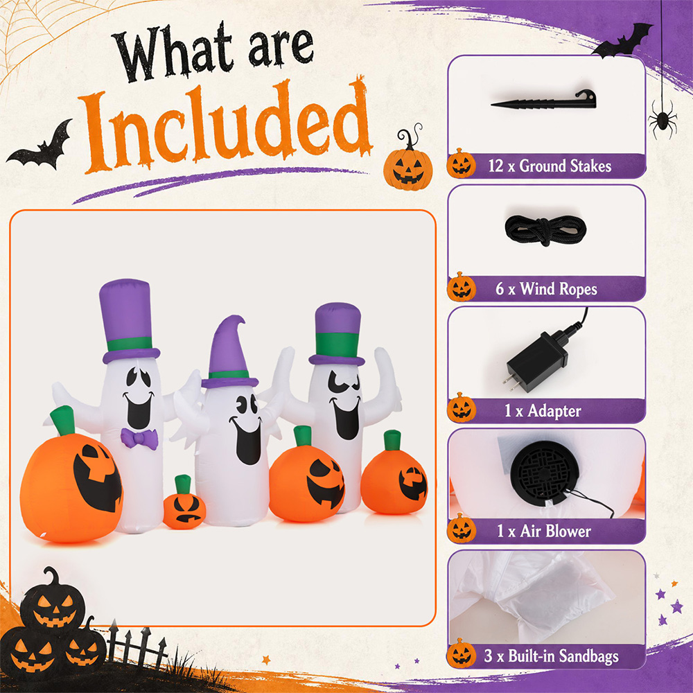 Halloween Inflatable Ghosts And Pumpkins image 2