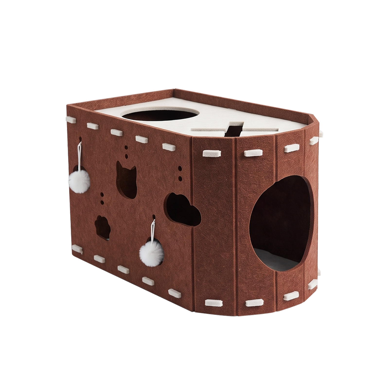 X-shaped Cat Bed - Dark Brown And Light Brown Colors image 10