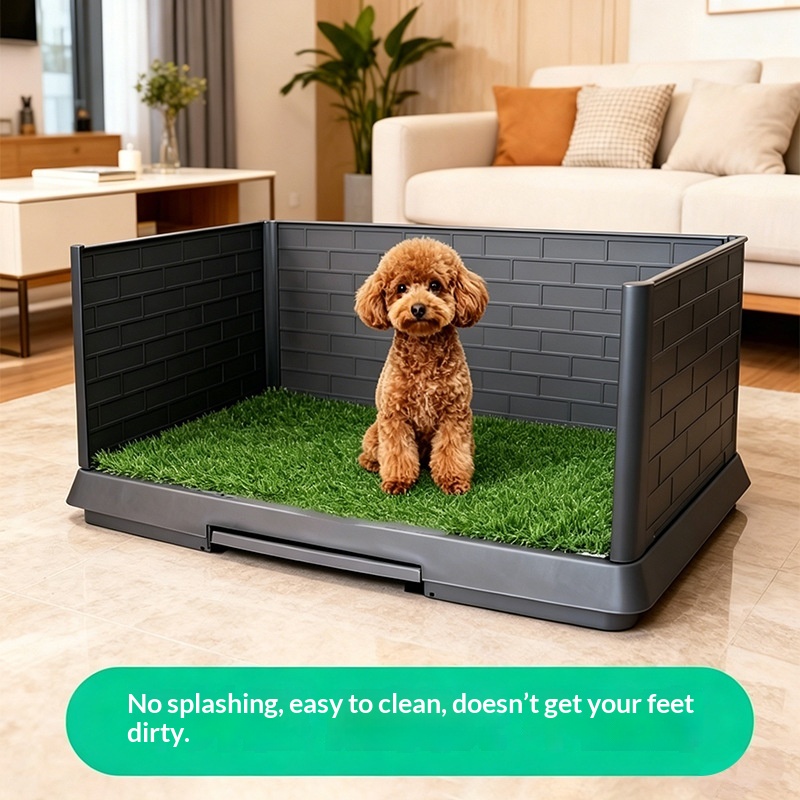 Three-sided Fenced-in Artificial Grass Dog Toilet image 5