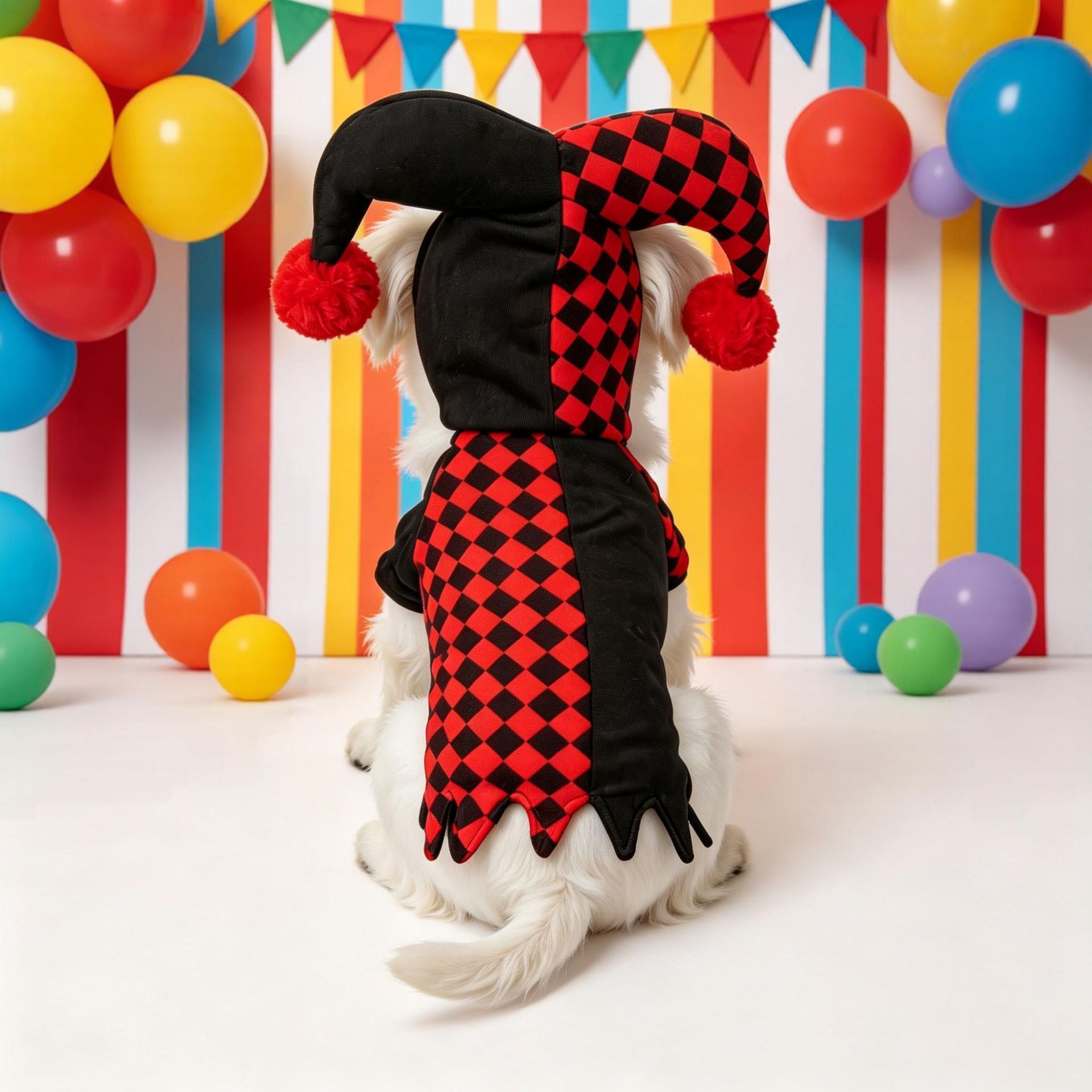 Halloween Dog Clown Costume with Jester Hat image 6