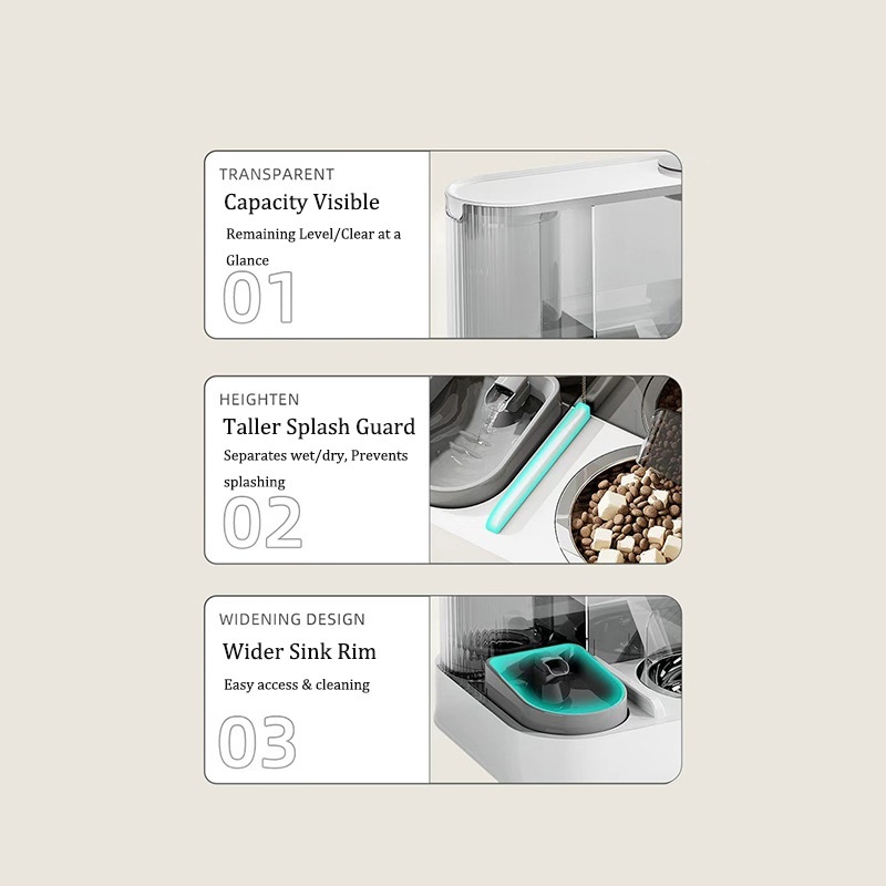 2 In 1 Automatic Cat Feeder Water Dispenser Dry Wet Pet Dog Puppy Food Dispenser image 12