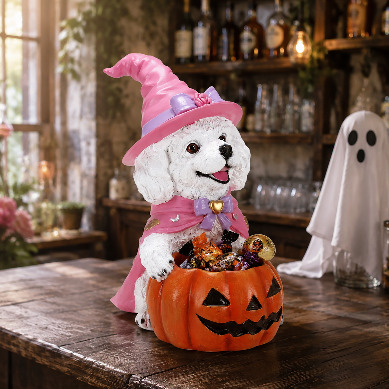 Halloween White Teddy Puppy Figurine image 10