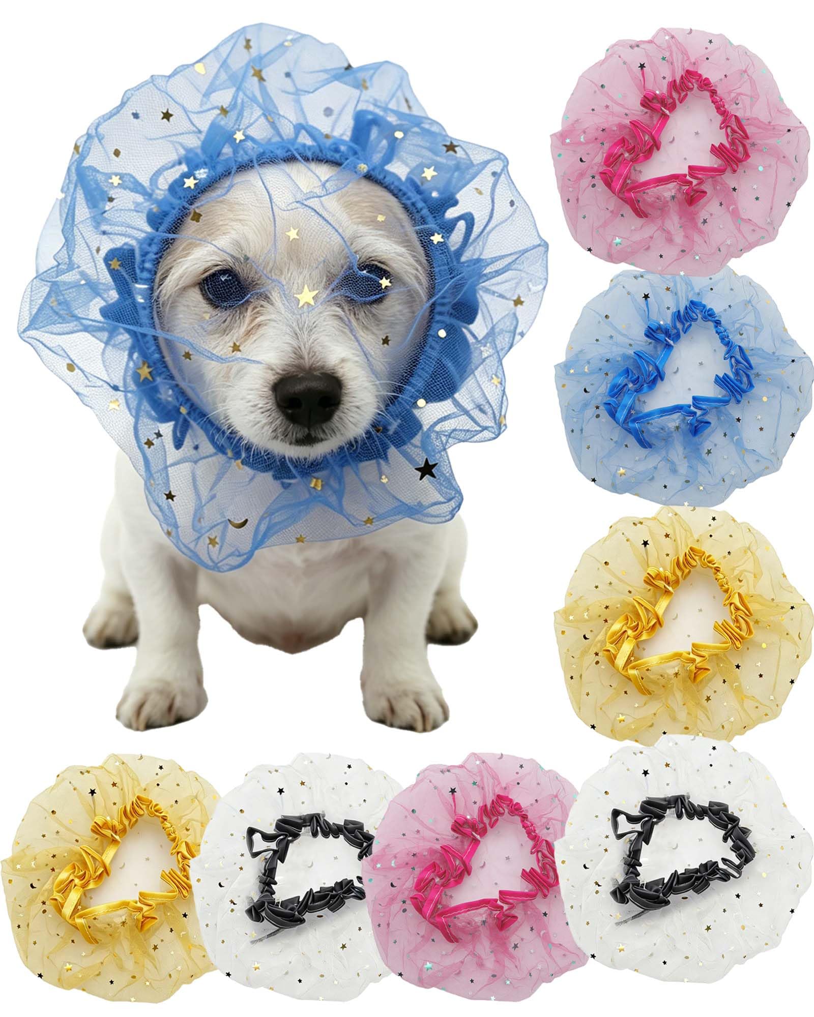 8 Pack Dog Anti-Lick Hood,Breathable Mesh Design With Adjustable Elastic  Lightweight Mask, Anti-Scavenging,Pet Safety Hood For Small Dogs And Cats image 2
