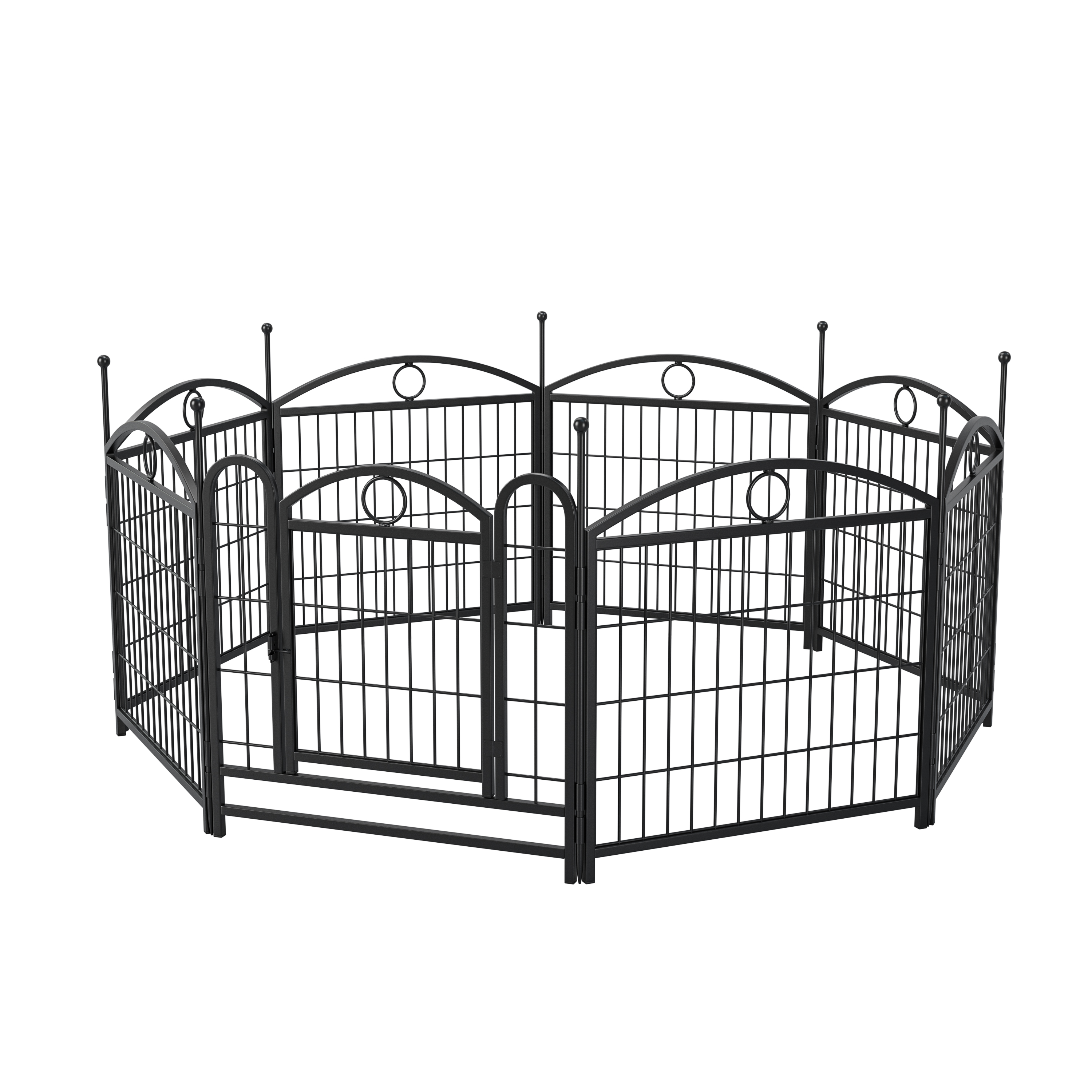 Dog Playpen Indoor 24 inch 8 Panels Metal Dog Pen Pet Dog Fence Outdoor Exercise Pen with Doors, Heavy Duty Dog Fence Puppy Pen for Large Medium Small Dogs Indoor Outdoor Foldable Pet Exercise Pen image 34