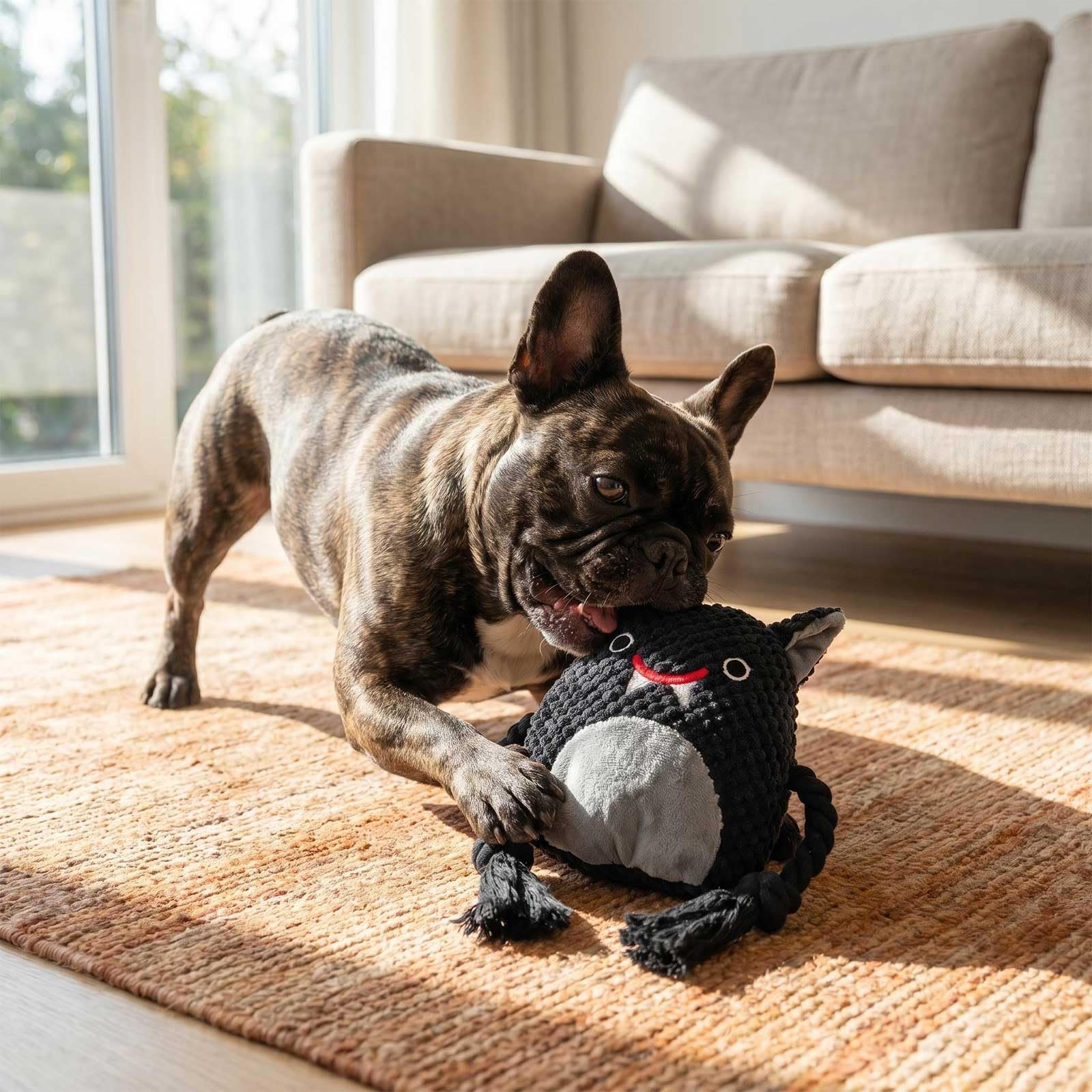 Black Bat Squeaky Plush Dog Toy image 6