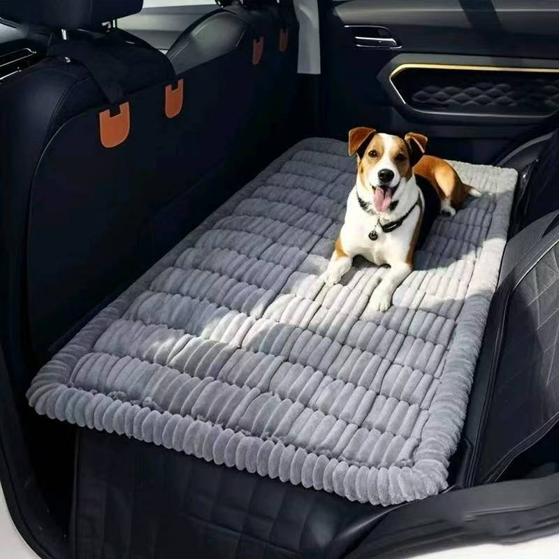 Dog Bed For Car Back Seat Non-Slip, Backseat Dog Bed Mat For Backseat Extenders, Pet Car Blanket Seat Cover For SUVs Trucks Sedans, Soft Machine Washable Travel Dog Bed