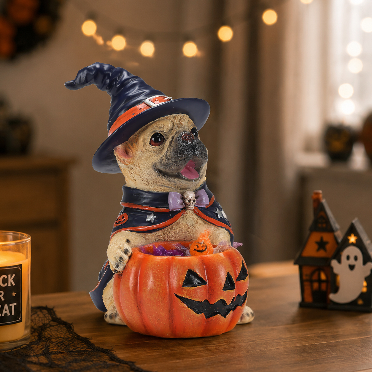 Halloween French Witch Puppy Pumpkin Bowl image 17