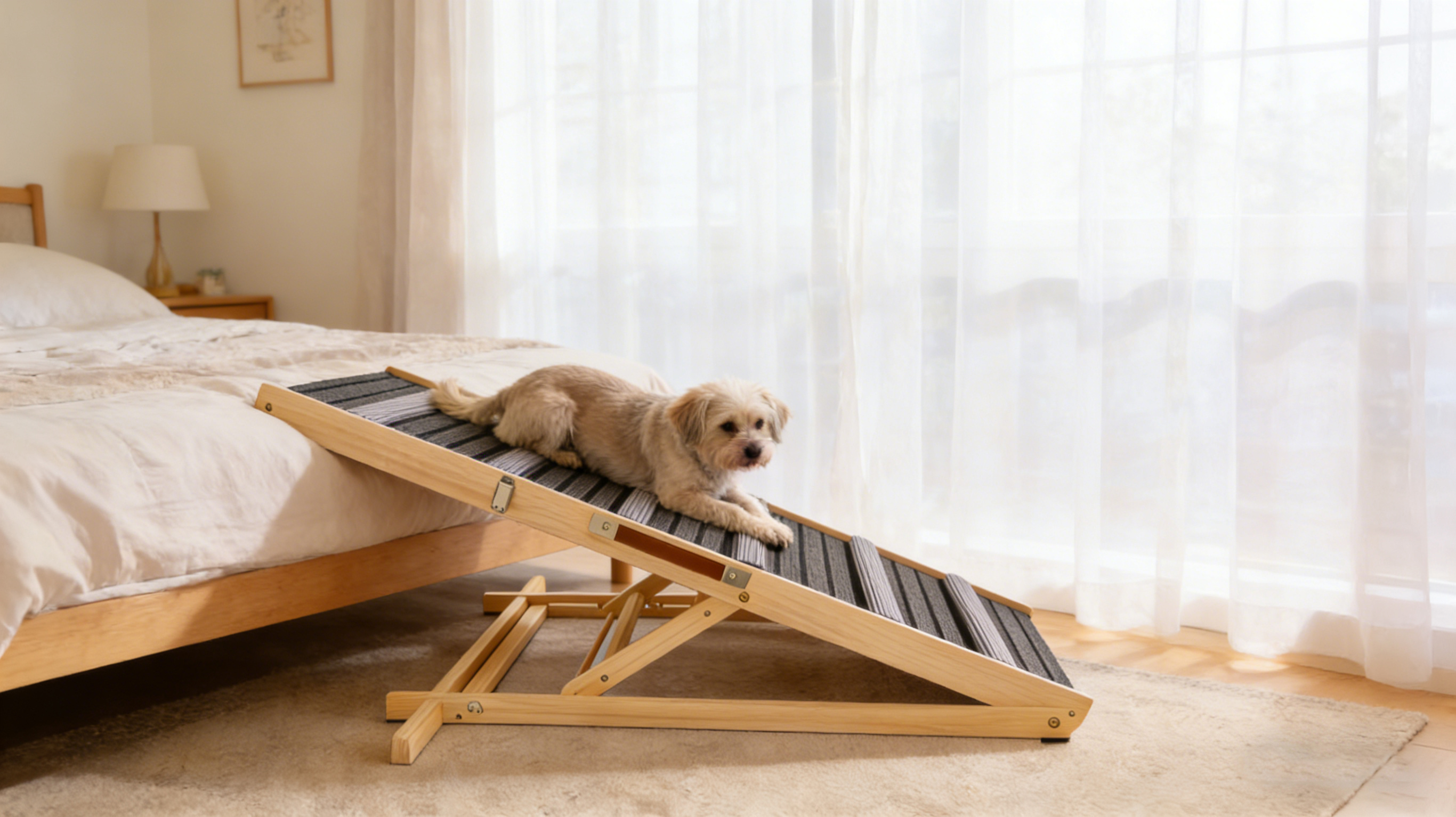 2026 Upgraded Dog Ramp for Couch, Small Dog Ramp for Sofa, 6 Adjustable Height from 14'' to 25", Portable Stable Pet Steps with Non-Slip Pad, Pet Ramps Use for Sofa Couch Stairs image 2