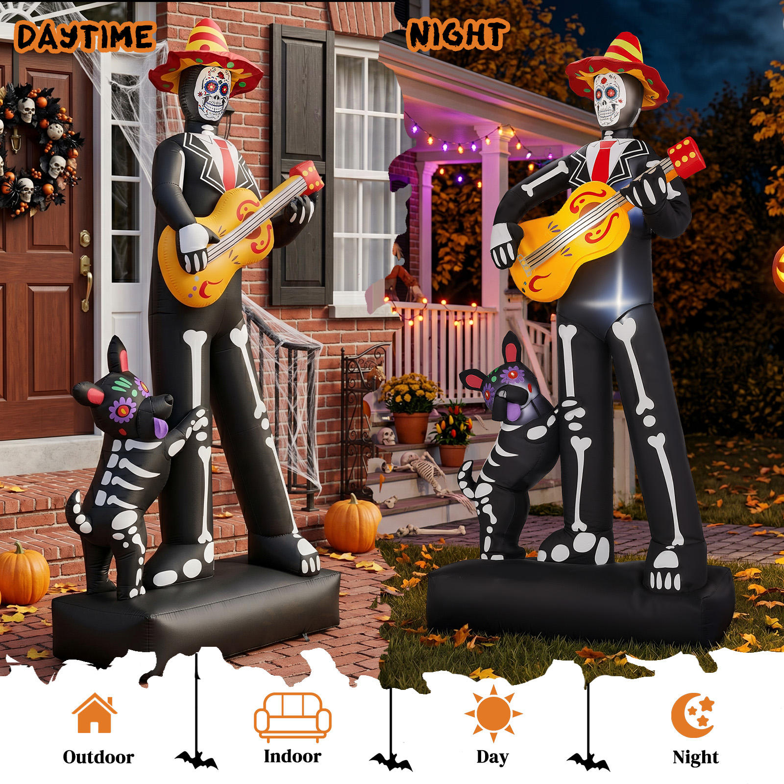 Ghostly Musician With Dog Halloween Inflatable