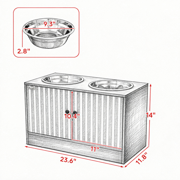 Elevated Dog Feeding Station with Storage image 5
