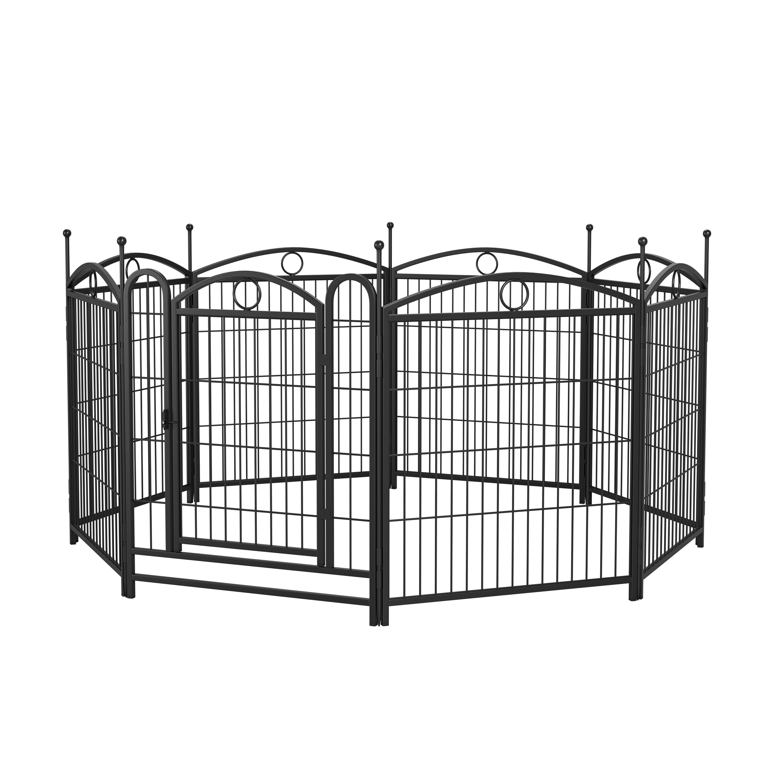 Dog Playpen Indoor 32 inch 8 Panels Metal Dog Pen Pet Dog Fence Outdoor Exercise Pen with Doors, Heavy Duty Dog Fence Puppy Pen for Large Medium Small Dogs Indoor Outdoor Foldable Pet Exercise Pen image 13