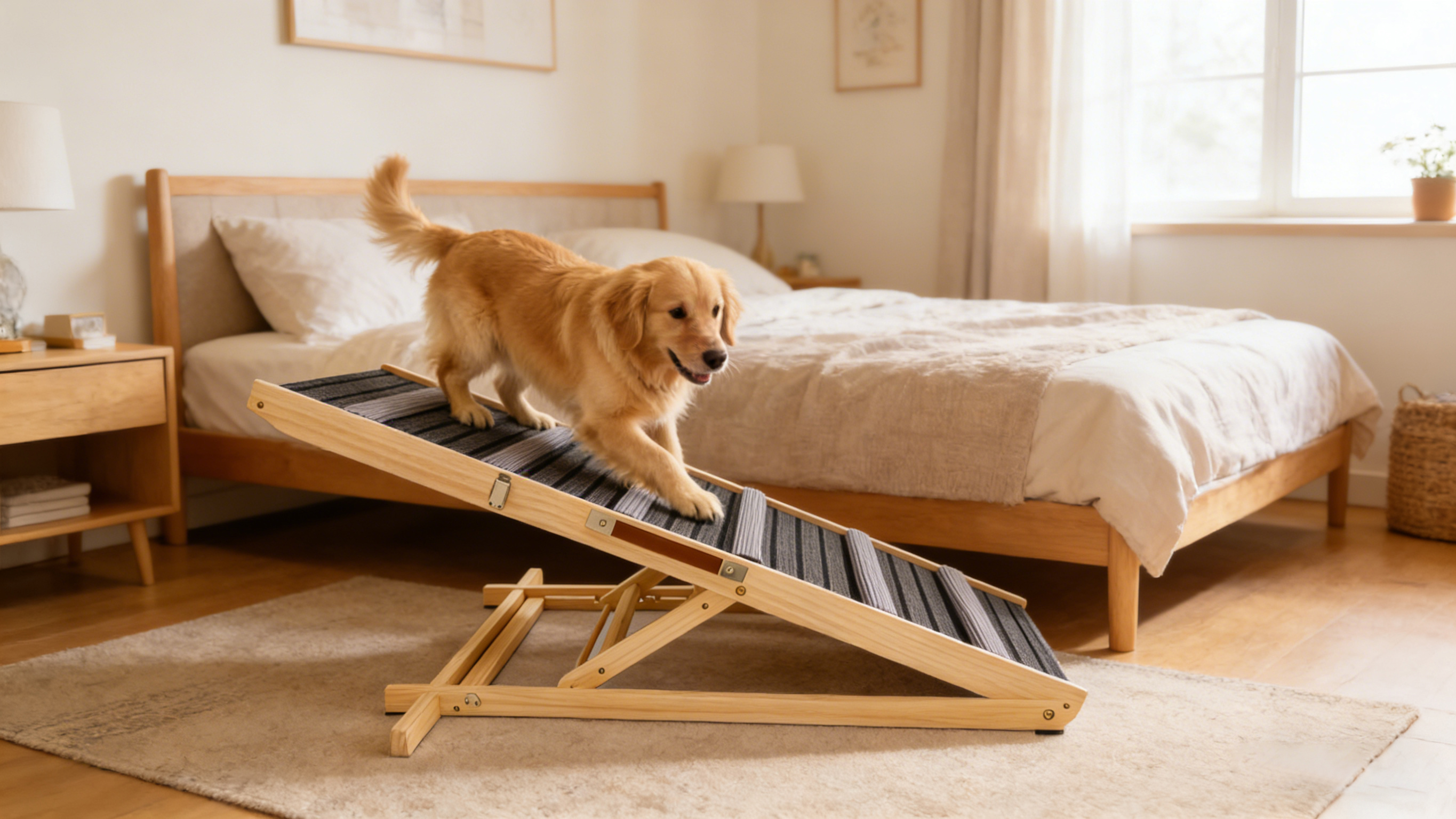 2026 Upgraded Dog Ramp for Couch, Small Dog Ramp for Sofa, 6 Adjustable Height from 14'' to 25", Portable Stable Pet Steps with Non-Slip Pad, Pet Ramps Use for Sofa Couch Stairs image 12