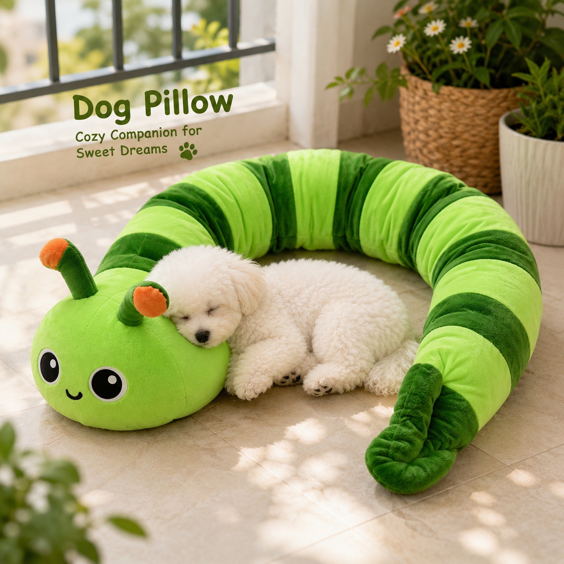 Caterpillar Dog Bed Pillow