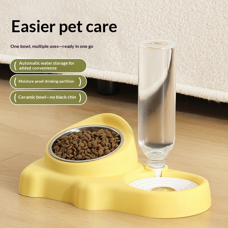 Cat Ceramic Double Automatic Water Fountain And Feeding Bowl image 4