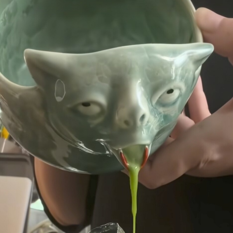 Flow Nose Cat Matcha Bowl