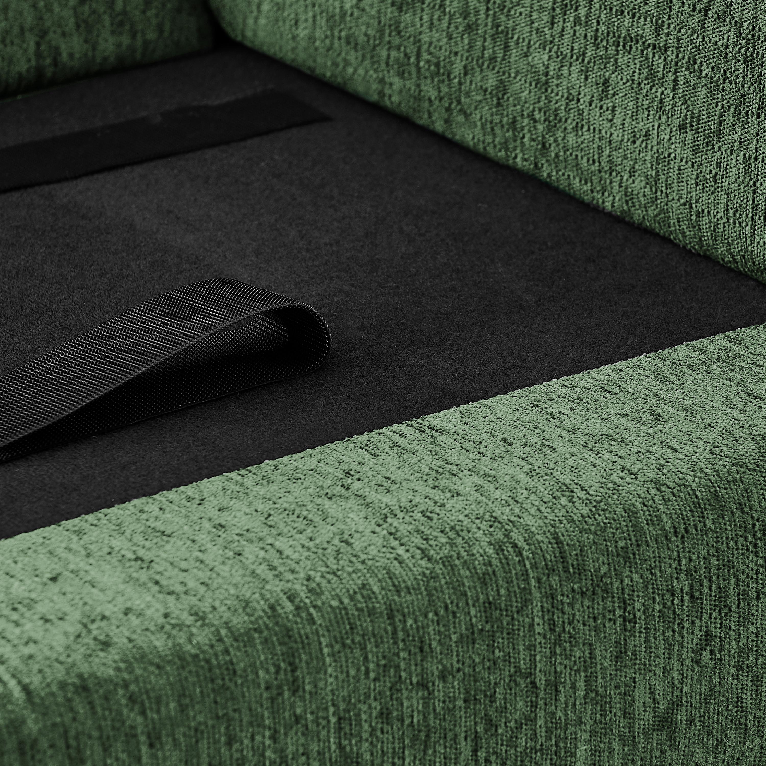 Oversized Pet Sofa, Curved Armrest Rectangular Dog Sofa, Linen Fabric Comfort Pet Couch for Large & Oversized Dogs-Olive Green image 3